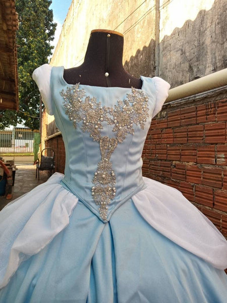 Cosplay Princess Cinderella dress costume princess Dress adult MADE to ORDER hoopskirt