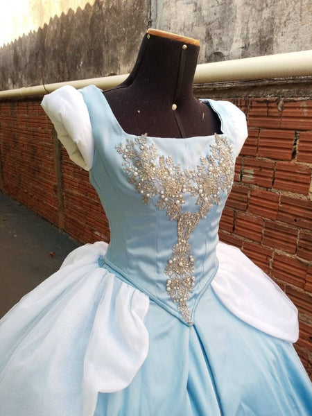 Cosplay Princess Cinderella dress costume princess Dress adult MADE to ORDER hoopskirt