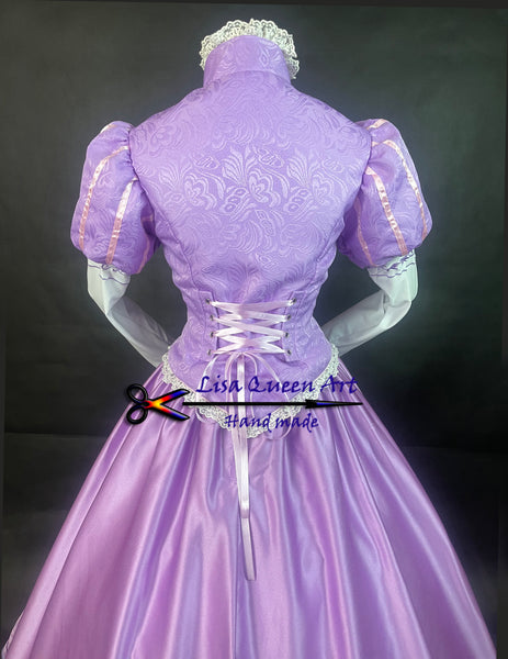Tangled Rapunzel Embroidery dress Adult Customized Princess Tangled Rapunzel Cosplay Costume