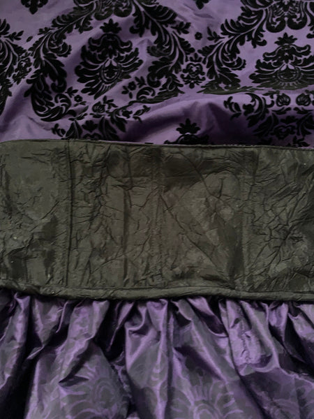 Purple Black Damask Taffeta  Dress