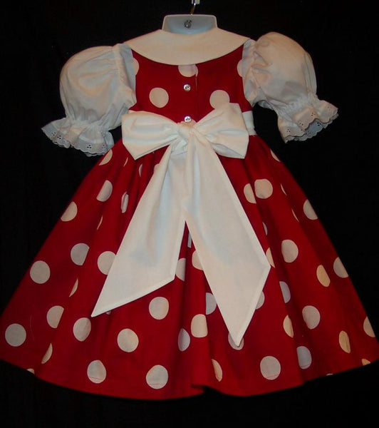 RED/white DOT Jumper Dress CUSTOM Size
