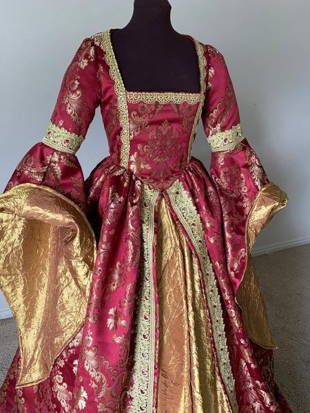 Scarlet Red Wine and Gold