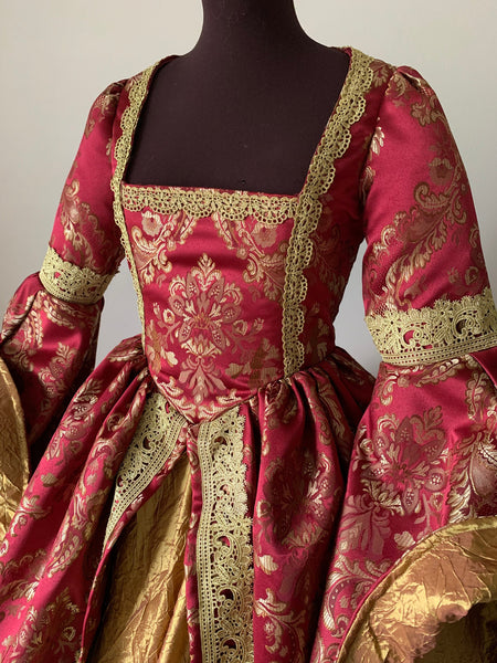Scarlet Red Wine and Gold