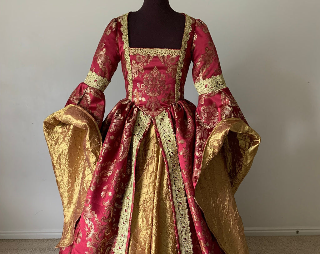 red and gold renaissance dress Courtly Renaissance Dress