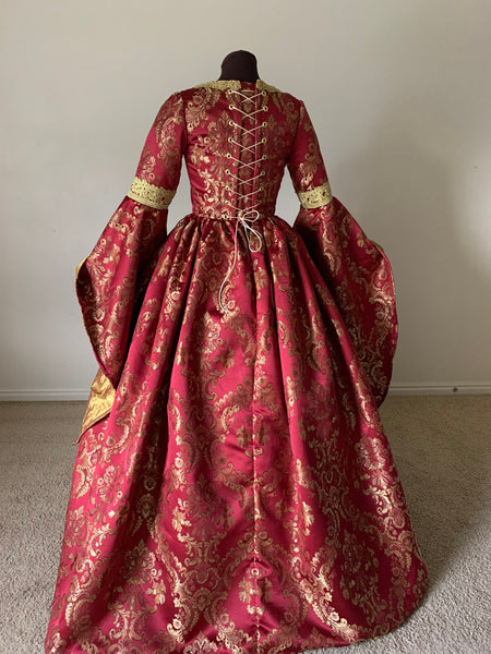 Scarlet Red Wine and Gold