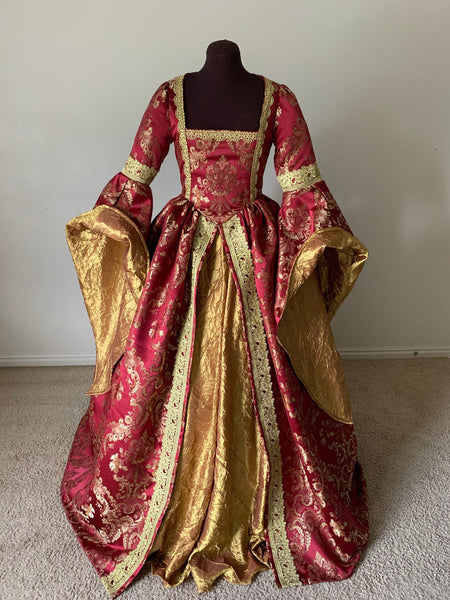 Scarlet Red Wine and Gold