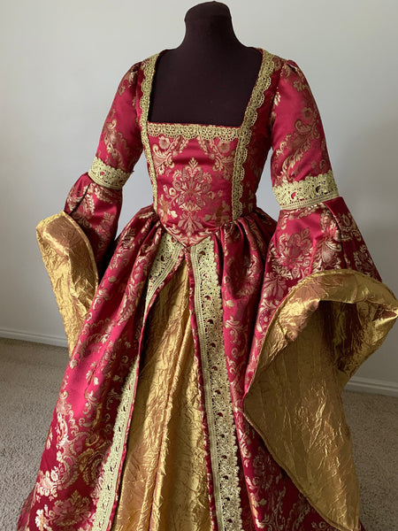 Scarlet Red Wine and Gold