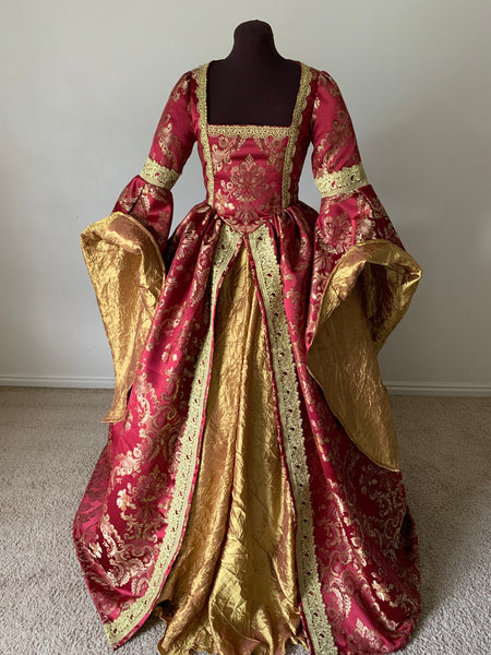 Scarlet Red Wine and Gold