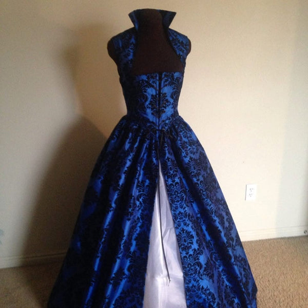 Royal Blue Red White Purple and Emerald Green BlaCk Fantasy Renaissance Over Gown Dress