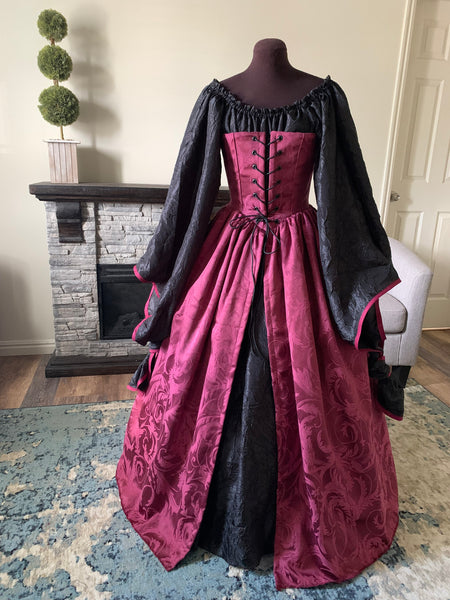 Renaissance Burgundy Wine Dress