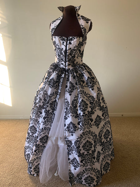 Royal Blue Red White Purple and Emerald Green BlaCk Fantasy Renaissance Over Gown Dress