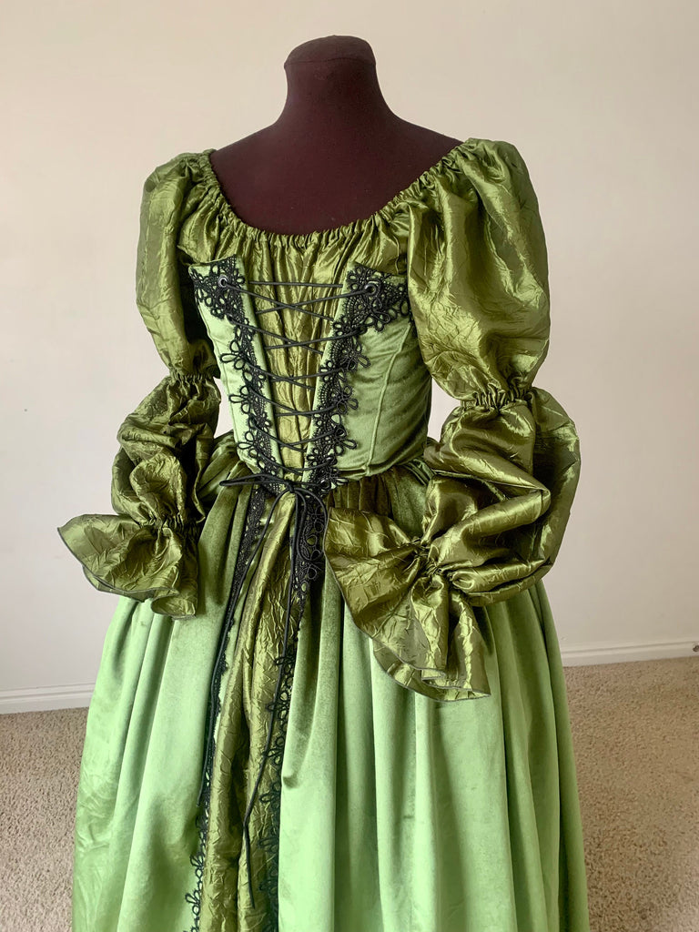 Moss Green Renaissance Wedding Gown Dress Mermaidcosplay Moss Green Renaissance Wedding Gown Dress Mermaidcosplay