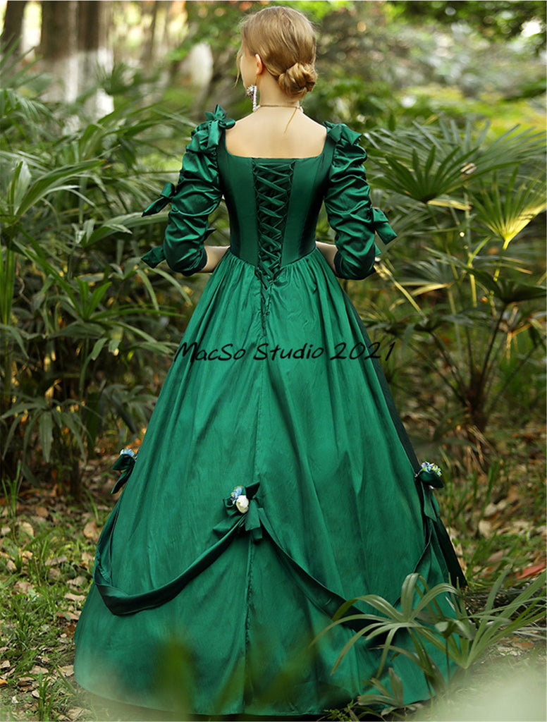 Rococo Dress Green 18th Century dress Court Gown princess dress women Mermaidcosplay Rococo Dress Green 18th Century dress Court Gown princess dress women Mermaidcosplay