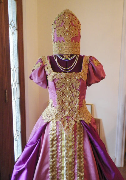 Russian Slavic Court Wedding Gown Dress