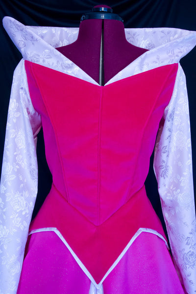 STUNNING ADULT Sleeping Beauty Aurora Costume Brocade Velveteen GOWN Custom Cosplay