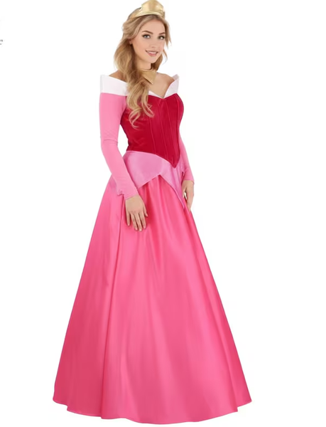 Women’s Disney Aurora Sleeping Beauty Costume Dress | Princess Pink Gown | Fairytale Cosplay Dress