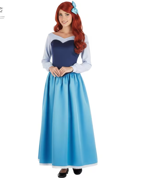 The Little Mermaid Ariel Princess Blue Dress Cosplay Costume | Women’s Fairytale Gown
