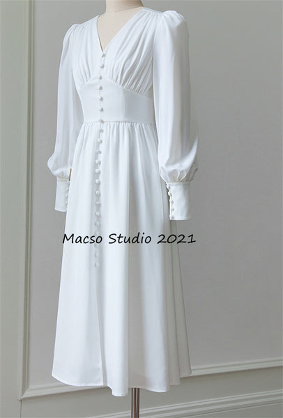 Simple Soft satin white wedding guest dress white prom dress lovely satin dress daily dress Party Birthday women Dress Bridesmaid Dress