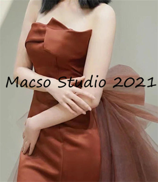 Small Fishtail Satin Dress Evening Prom Party Dress Women Wedding Dress Graduation Dress Prom Dress Birthday Gown Adult Ceremony Dress