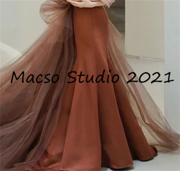 Small Fishtail Satin Dress Evening Prom Party Dress Women Wedding Dress Graduation Dress Prom Dress Birthday Gown Adult Ceremony Dress