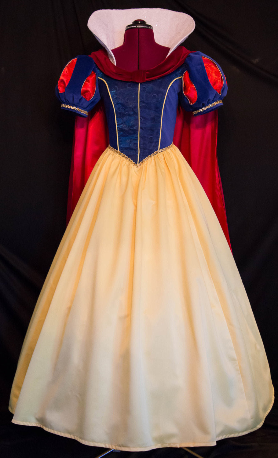 Exquisite DELUXE Adult Snow WHITE Teardrop Sleeve Gown/Cape/Bow Costume Custom Size