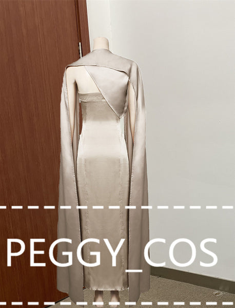 Star Wars Andor Mon Mothma Cosplay Costume Mon Mothma Cosplay Costume Set Dress Cloak Champagne Cosplay Suit Halloween Party Cosplay
