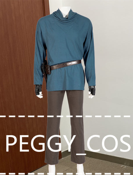 Star Wars Cosplay Costume Set Obi Wan Kenobi Cosplay Clothing The Tops Pants Cloak Belt Halloween Cosplay Costume Custom Size