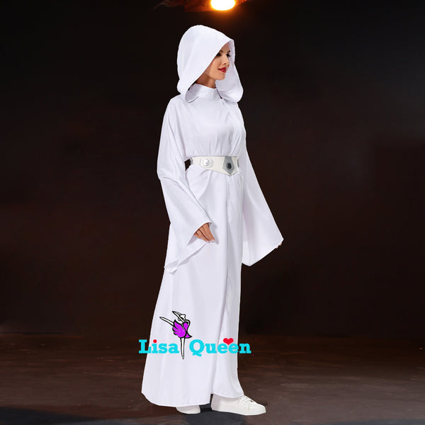 Star Wars Leia White Dress Princess Leia Cosplay Costume