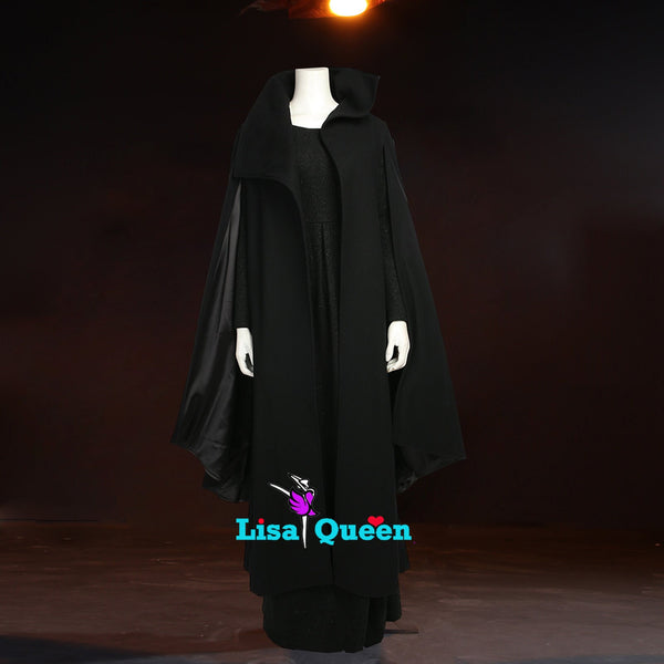 Women's Cosplay Costume The Last Jedi Princess Leia Black Coat Dress