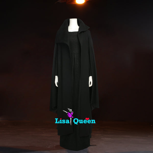 Women's Cosplay Costume The Last Jedi Princess Leia Black Coat Dress