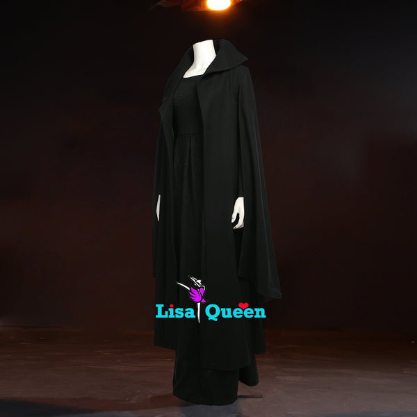 Women's Cosplay Costume The Last Jedi Princess Leia Black Coat Dress