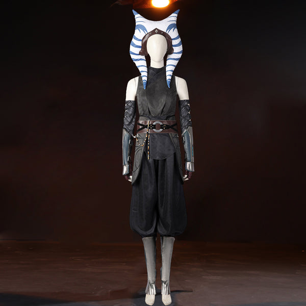 Cosplay Costume Black suit cape hat The Mandalorian Ahsoka Tano
