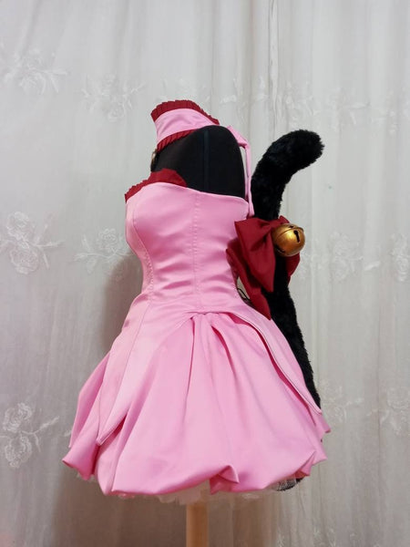 Cosplay Tokyo mew mew Ichigo Momomiya costume adult pink dress tail and ears MADE to ORDER magical girls