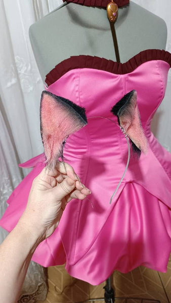 Cosplay Tokyo mew mew Ichigo Momomiya costume adult pink dress tail and ears MADE to ORDER magical girls