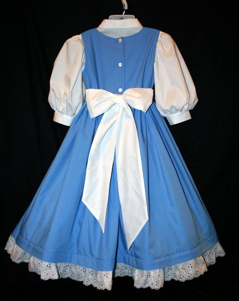 BELLE Provincial Village Costume Blue CHILD Size w/Bow MOM2RTK