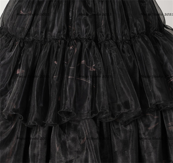 Wednesday Addams Black prom Dress Halloween Cosplay Costume Handmade Ball Gown Women Costume Adult Women Cosplay Halloween Cosplay Costume