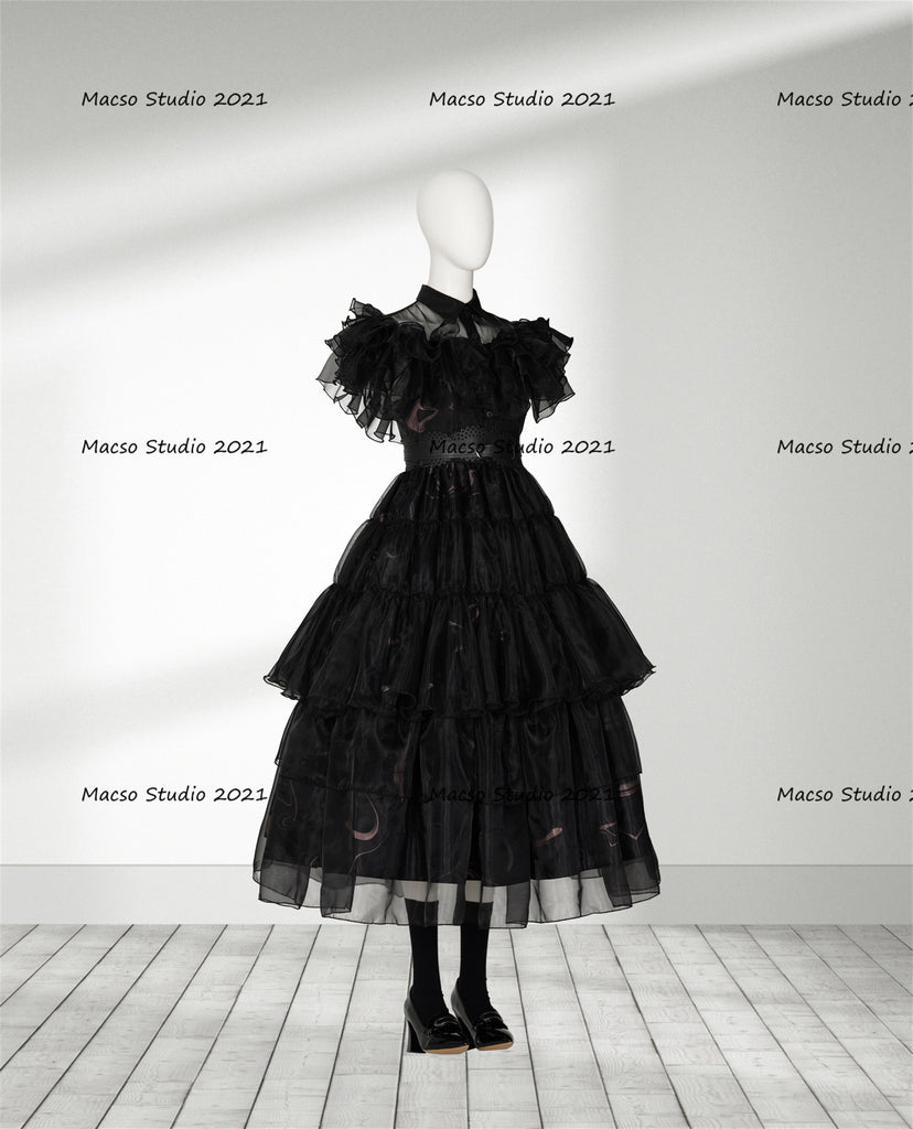 Wednesday Addams Black prom Dress Halloween Cosplay Costume Handmade B Mermaidcosplay Wednesday Addams Black prom Dress Halloween Cosplay Costume Handmade B Mermaidcosplay