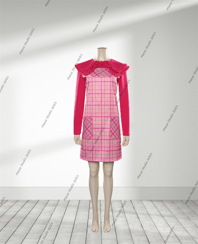 Wednesday Addams Enid Sinclair pink coat&dress Halloween Cosplay Costu Mermaidcosplay Wednesday Addams Enid Sinclair pink coat&dress Halloween Cosplay Costu Mermaidcosplay