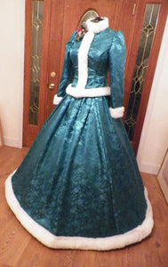 White Christmas Carolers Dickens Victorian Dress