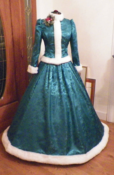 White Christmas Carolers Dickens Victorian Dress