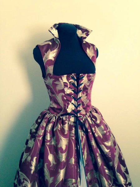 Wine Red and Gold Renaissance dress