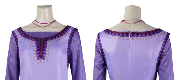 Cosplay Costume Princess Halloween Dress New Movie Wish Asha