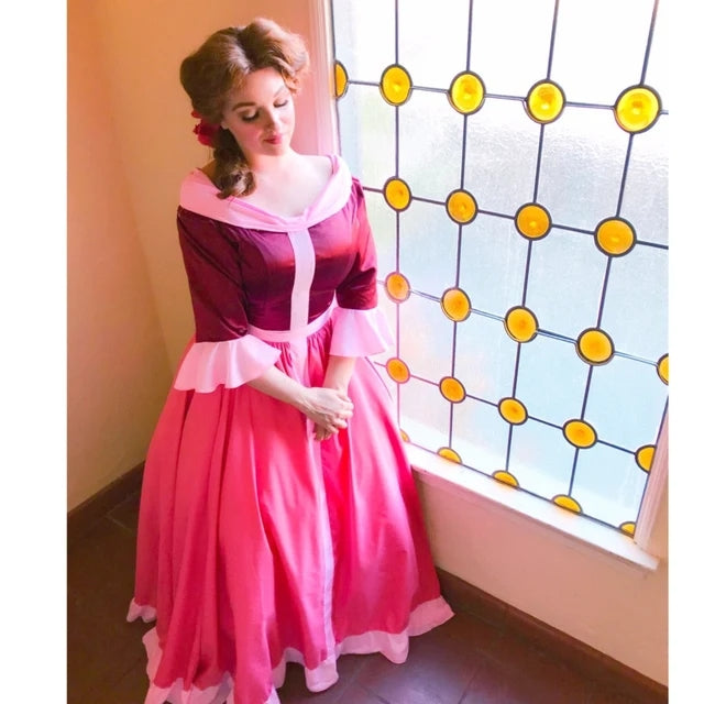 Winter Belle Dress with Cape Beauty and the Beast Belle Winter Adult C – Mermaidcosplay
