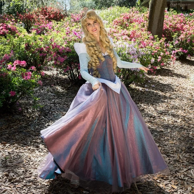 Sleeping Beauty Aurora Dress Change Color Adult Costume Pink Blue Slee