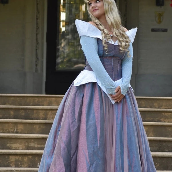 Sleeping Beauty Aurora Dress Change Color Adult Costume Pink Blue Slee