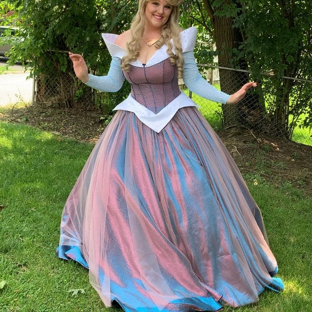 Sleeping Beauty Aurora Dress Change Color Adult Costume Pink Blue Slee