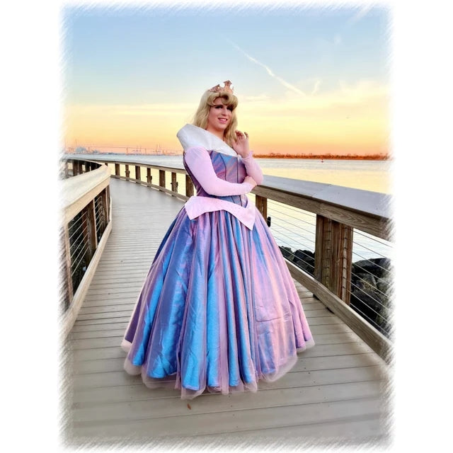 Sleeping Beauty Aurora Dress Change Color Adult Costume Pink Blue Slee