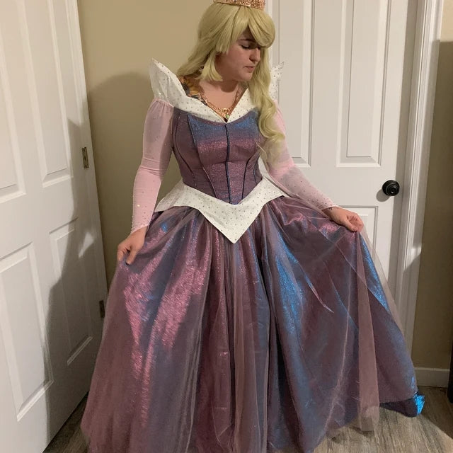 Sleeping Beauty Aurora Dress Change Color Adult Costume Pink Blue Slee