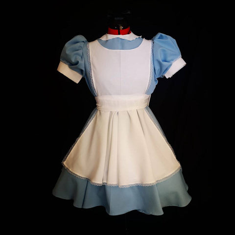 Alice blue Cosplay Costume Halloween baby kids adult Apron costume dress