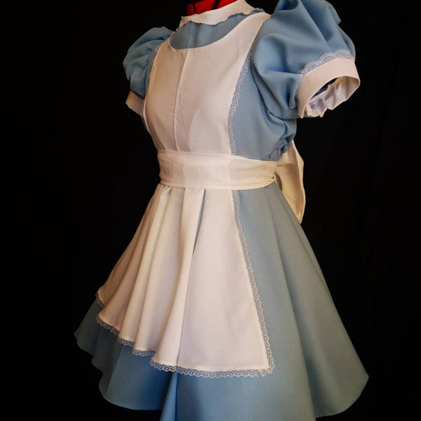 Alice blue Cosplay Costume Halloween baby kids adult Apron costume dress